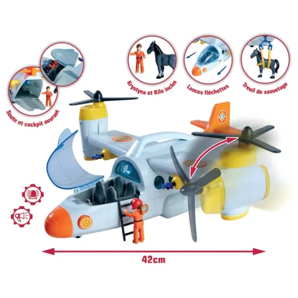 Simba Dickie Avions Radiocommandés<Avion De Sauvetage Et Figurines Sam Le Pompier