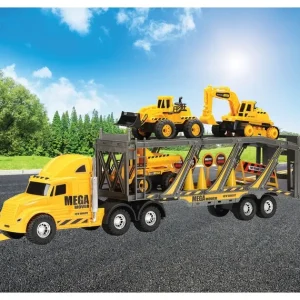 Motor & Co Véhicules De Chantier Et Tracteurs<Camion Remorque + 3 Véhicules Inclus Et Accessoires