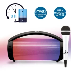 Music Star Enceintes Bluetooth Et Casques Audio<Enceinte Bluetooth Lumineuse Noir 50 Watts Avec Micro