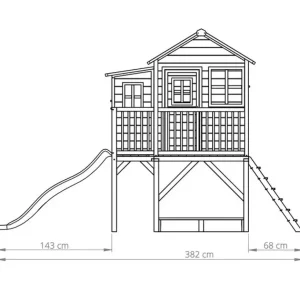 Exit Toys Aires De Jeux<Maison En Bois Loft 550 Verte Avec Bac A Sable Et Toboggan