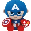 TY Peluches Super-héros Et Personnages<Peluche Beanie Babies Marvel - Captain America 15 Cm