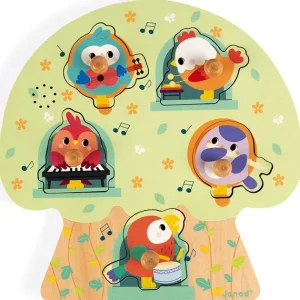 Janod Puzzles Bois<Puzzle Musical En Bois Les Oiseaux
