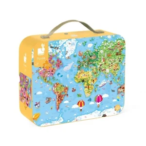 Janod Puzzles Enfants De 250 À 1000 Pièces<Puzzle Valise - Carte Du Monde - 300 Pieces